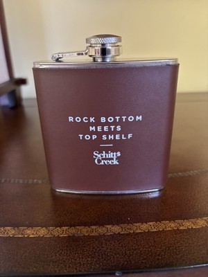 Schitt s Creek Show Promo by Top Shelf Flasks 6oz Stainless Steel Brown Leather