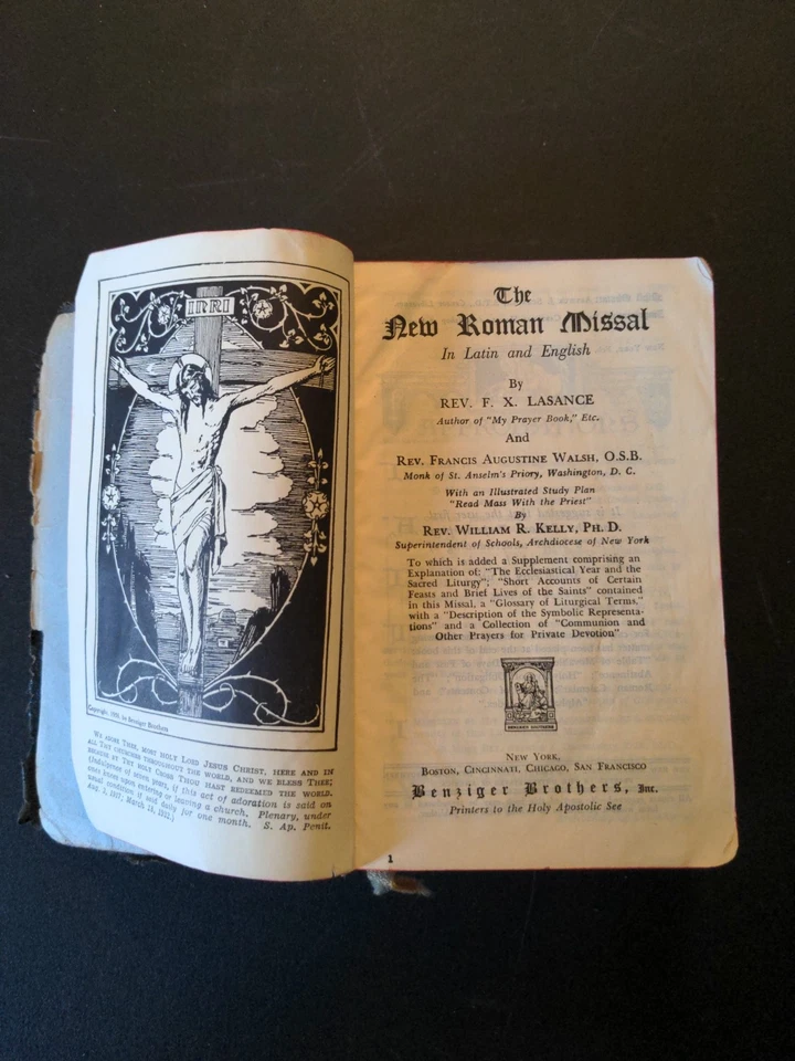 The New Roman Missal Father Lasance 1937 Latin English Benziger Bros - Image 2 of 4