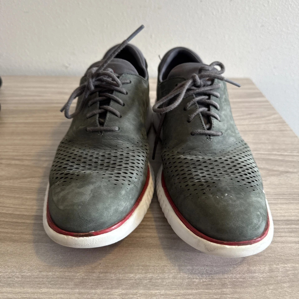 Zapatos Oxford Cole Haan 2.Zerogrand C26036 punta de ala láser gris con cordones para hombre 8,5 Foto 3 de 4