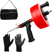 50 Ft Plumbing Snake Tools, Drain Snake with Drill Attachment, Double Mode Drain