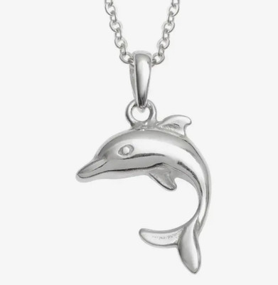 Delfin Anhänger Halskette 925 Sterling Silber