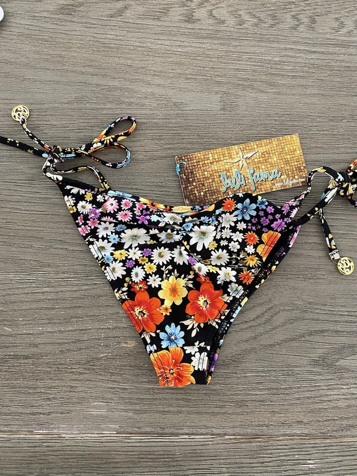 Luli Fama Bikini Swim Bottom L Havana Club Tie Side Brazilian NWT Multicolor - Image 2 of 4