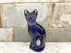 Fenton 5.25 Amethyst Stylized Cat Figurine With Original Sticker