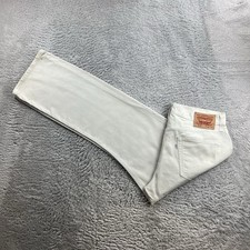 Vintage Levi's 514 Herren Cord Hose W34 L30 Weiß Slim Fit Straight Retro Jeans