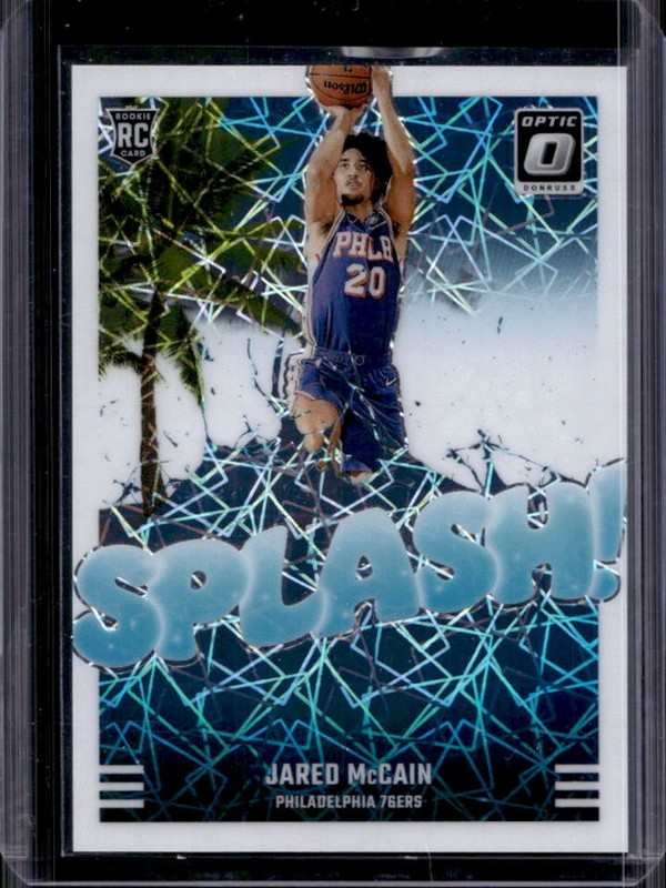 2024-25 Panini Donruss Optic Jared McCain Splash! RC White Velocity #/59 76ers