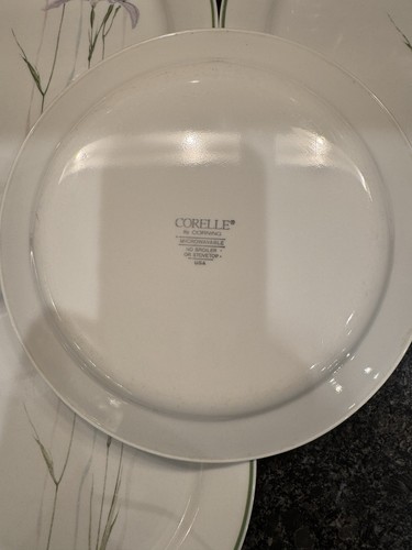 5 Vintage Corelle "Shadow Iris" 10" Dinner Plates Set, USED, White - Picture 8 of 8