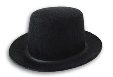 Mini Black Felt Top Hat Decoration for Christmas Crafts - 3.75 Inch