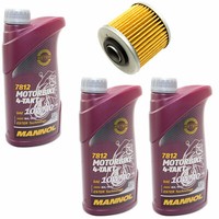 MotoröL ÖLfilter MF145 Set 10W40 3 Liter FüR Yamaha XC 180 XC180 Cygnus ´83-84