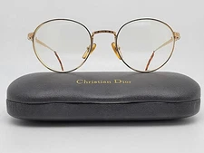 Christian Dior 2886 40 Gold Panto Eyeglasses Frame w/ Case Austria 50-20-140