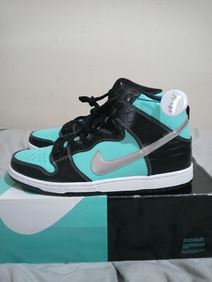 2014 DS sz 13 Nike Dunk High Premium SB Diamond Tiffany 653599-400 complete