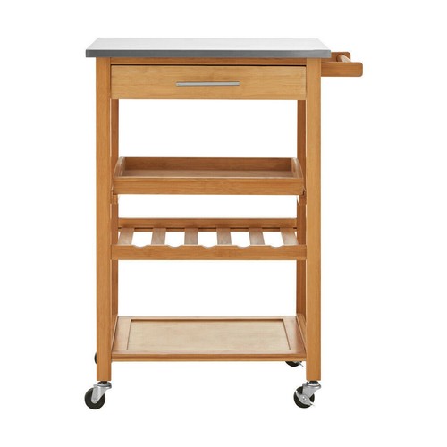 Kitchen Trolley Drinks Trolley Wine Rack Removable Tray Cart on Wheels