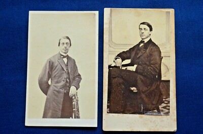 Pair of CDVs of one Gentleman; Well Dressed wearing Glasses