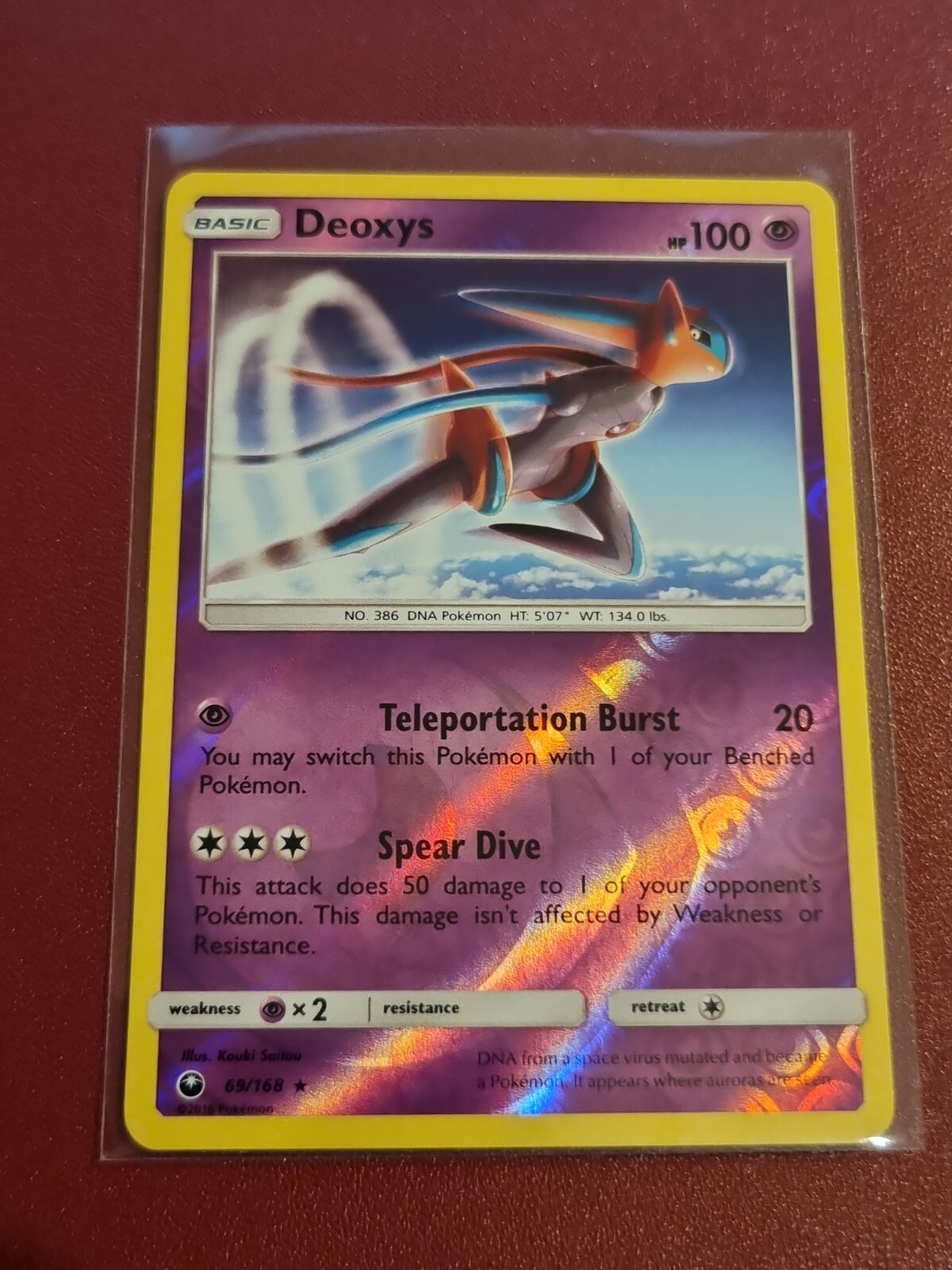 Pokemon Sun Moon Celestial Storm Deoxys 69/168 Rare Reverse Holo TCG Card