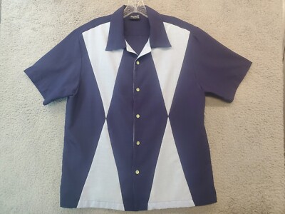 Steady Last Call Mens Short Sleeve Button Up Shirt Size Large Martini Buttons