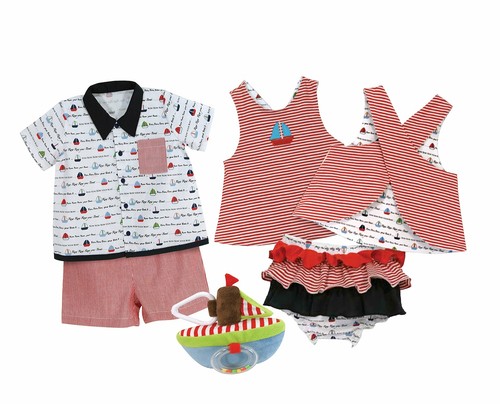 Stephan Baby Row Your Boat Bowling Shirt and Diaper Cover, 12-18 Months - Picture 2 of 2