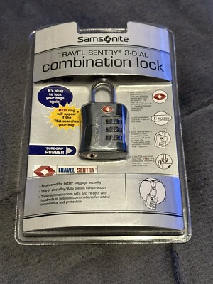 Samsonite Travel Sentry 3-Dial Combination Lock Red Ring-NEW SEALED!!!!!!!