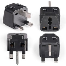 OREI 2 in 1 Universal/USA to UK/Hong Kong Type G Adapter Plug-4 Pack Black