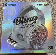 New Art Sound Bling Wireless Bluetooth Luxury Headphones with Built in Mic BLING