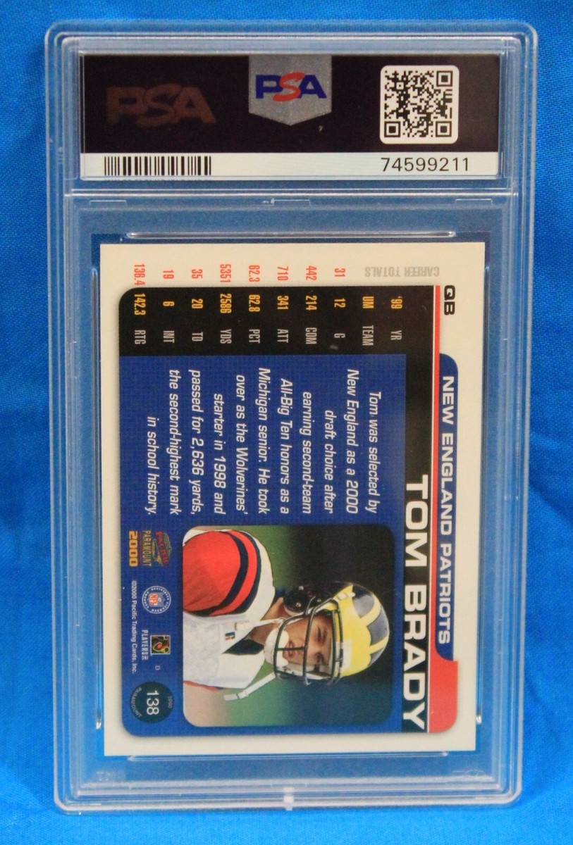 2000 PACIFIC PARAMOUNT # 138 Tom Brady RC PSA 8 NM-MT # 74599211