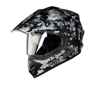 SB-42 Bang Pixels Mat Black & Grey With Plain Visor L Size 600 mm GEc