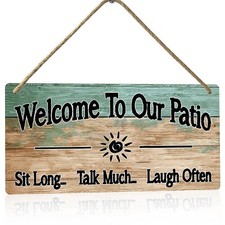 Outdoor Patio Signs For Outside Welcome To Our Patio Sign Outdoor Patio Wall ...