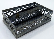 Antique German Metal SILVERWARE CADDY Large Dollhouse Miniature