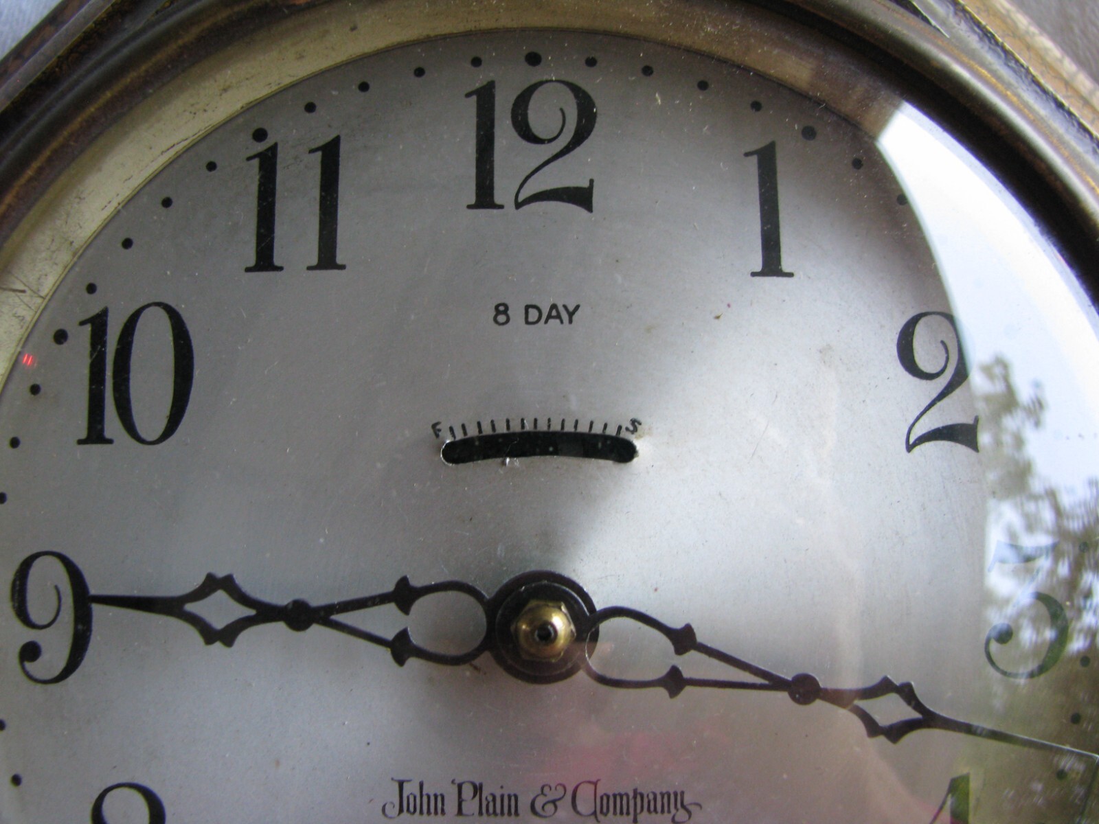 Vintage John Plain & Co. Octagon Wood 8 Day Wind Up Wall ClockParts or