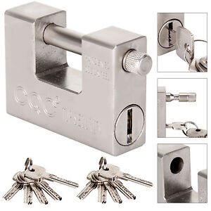 Padlock Armoured Padlock Security Lock U-Lock including 2 Keys