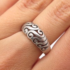 925 Sterling Silver Vintage Cutout Swirl Ring Size 5.5
