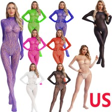 Women Jumpsuit Mesh Bodysuit Shaping Catsuit Bodystockings Lingerie Underwear