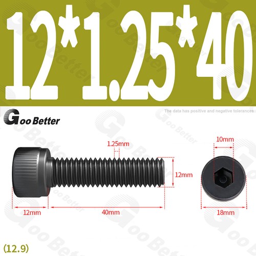 Feingewinde Zylinderschrauben 12.9 Stahl M6 M8 M10 M12 Schwarz Innensechskant - Bild 63 von 85