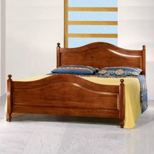 LETTO MATRIMONIALE IN PIOPPO MASSICCIO, NOCE ARTE POVERA 