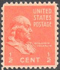 SC#803 - 1/2c Benjamin Franklin Presidential Single MNH