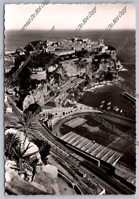 Vintage Postcard Principauté De Monaco Le Stade Louis Ii Et Le Rocher