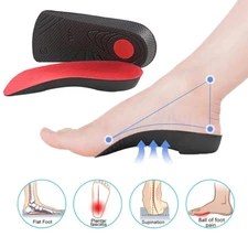 3/4 Orthotic Shoe Insoles Inserts Plantar Fasciitis Flat Feet High Arch Support 