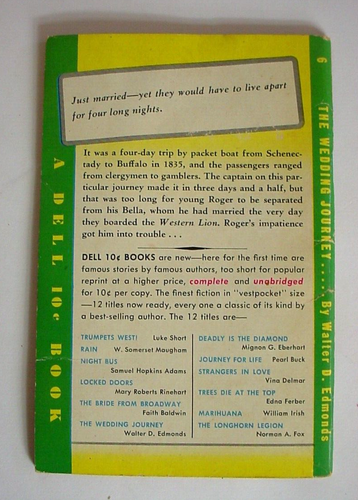 "The Wedding Journey"-Walter D. Edmonds-1937 Dime Novel By Dell - Imagen 2 de 2