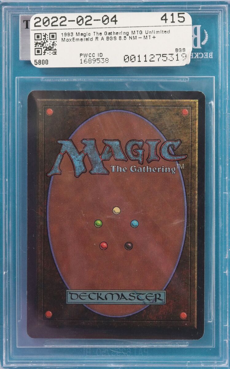 Mox Emerald Unlimited GRADED BGS 8.5 Magic Card 0011275319 Mox Emerald Unlimited GRADED BGS 8.5 Magic Card 0011275319