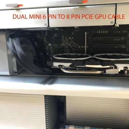 | Tour Mac Pro | 18 AWG double mini 6 broches à 8 broches câble d'alimentation GPU PCIE | FedEx | - Photo 1/7
