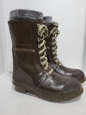 HODGMAN *NWT* Vintage 80s Insulated Steel Shank Rubber Green Hunting Boots l 13‎ Vintage Men main image 2