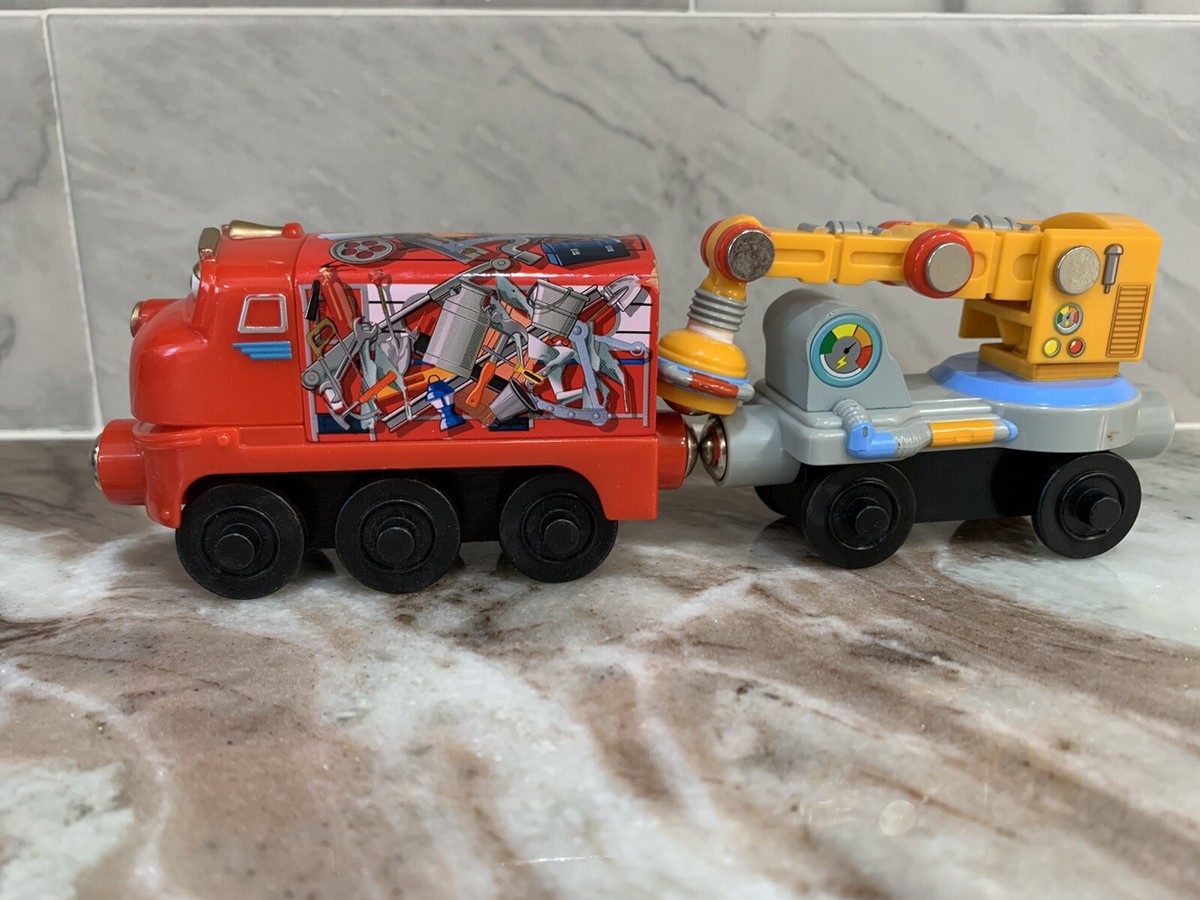 CHUGGINGTON WOODEN RAILWAY MAGNETIC WILSON WITH MAGNETIC CRANE CAR