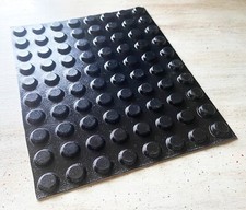 80 ROUND BLACK RUBBER FEET - GUITAR PEDAL EFFECTS - ADHESIVE PEEL-OFF BUMPERS
