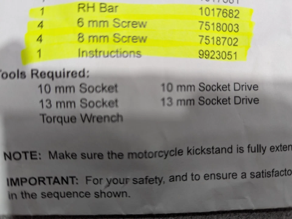 Barra trasera derecha Victory CR + CC 2878329. Lado derecho solo incluye instrucciones Foto 3 de 4