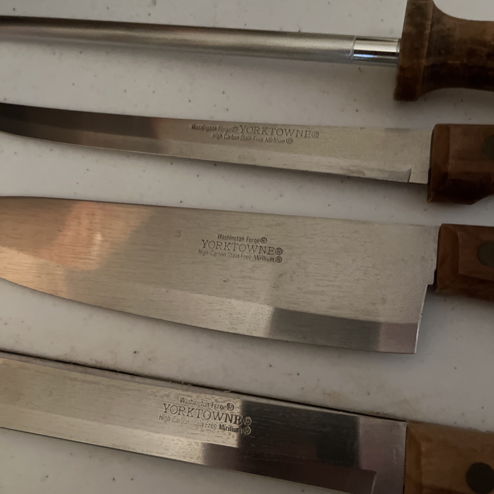 Vintage Washington Yorktowne Wooden Knife Set of 10 Brazil with