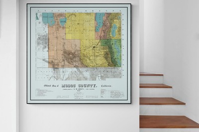 1911 Map of Modoc County California American Geography Decor Poster Print