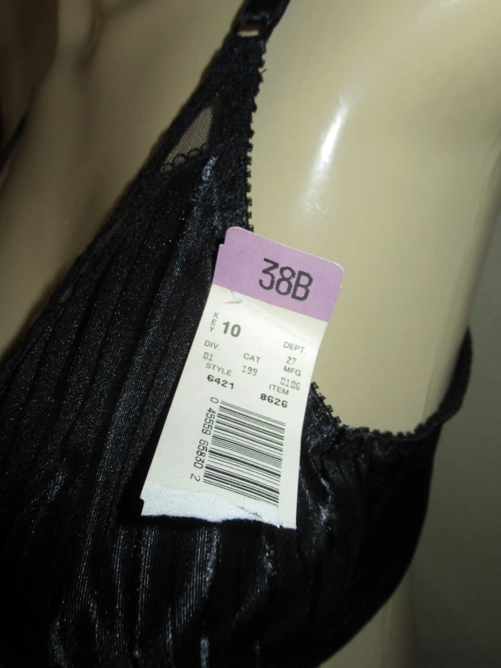 Bestform 6421 Underwire Unlined Full Coverage Front Closure Bra sz 38B black NWT - Image 2 of 4