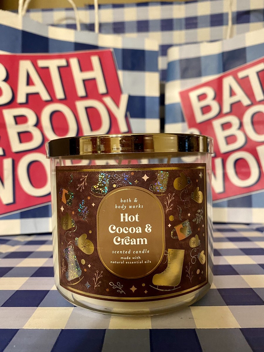 Hot Cocoa and Cream 3 Wick Candle Bath and Body Works Decorative