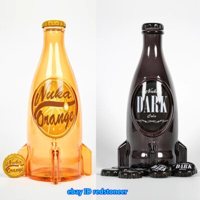 Fallout4 Nuka-Cola Dark Orange Glass Bottle and Cap Model Collection In Stock