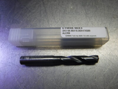 CTMI 8.90mm Carbide Drill 10mm Shank 3xd 08.90X10.00x47x089 ALCRN (LOC3236)