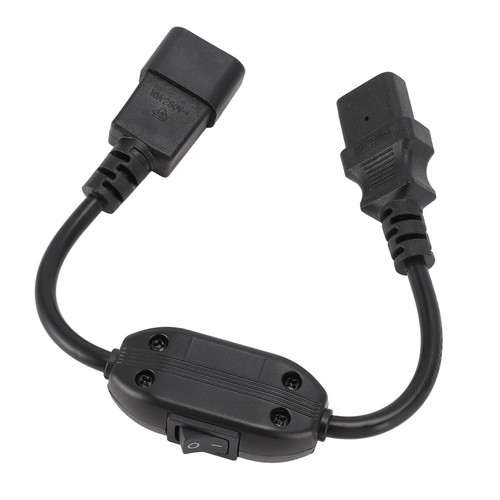 Power Extension Cable Switch IEC320 C14 Male To C13 Female 0.3 Meter Adapter NEW - Afbeelding 5 van 12