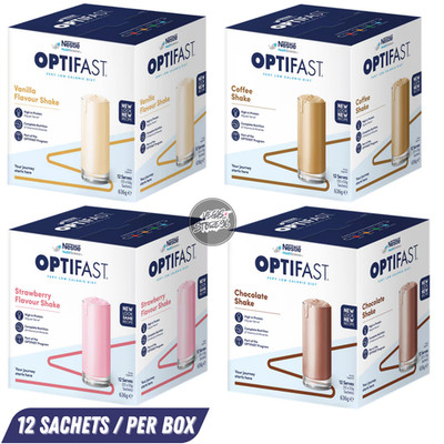 OPTIFAST VLCD Shake Flavor Weight Loss Low Calorie Diet (1 Boxes x 12 Sachets)